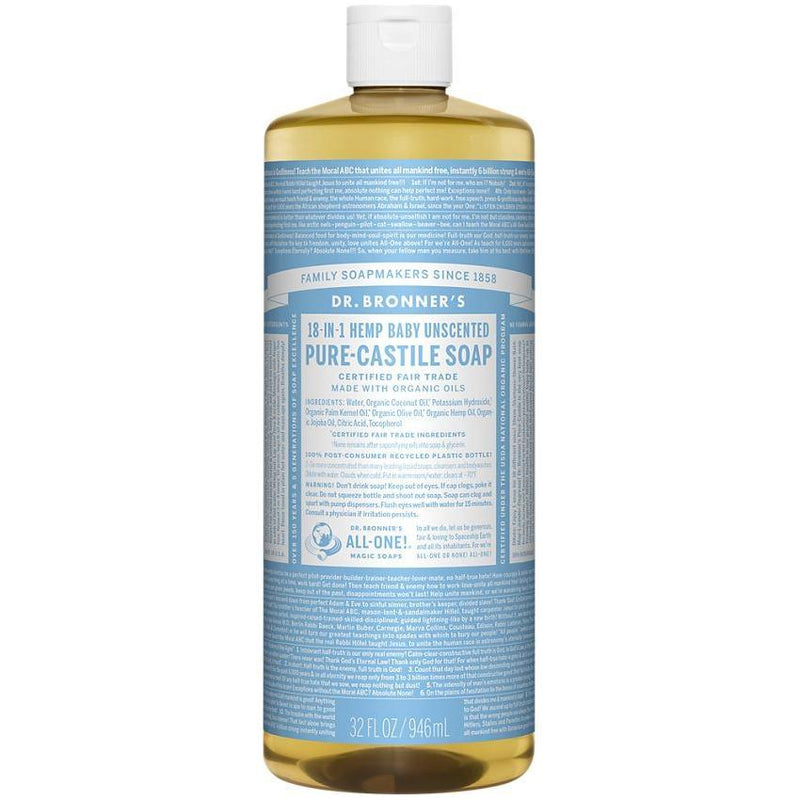 Dr. Bronner's Dr. Bronner's Organic Pure Castile Liquid Soap Baby Mild Unscented 32 fl oz Liquid Soap
