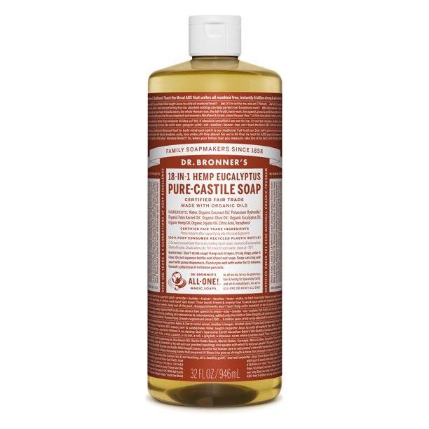 Dr. Bronner's Organic Pure Castile Liquid Soap Hemp Eucalyptus 32 fl oz
