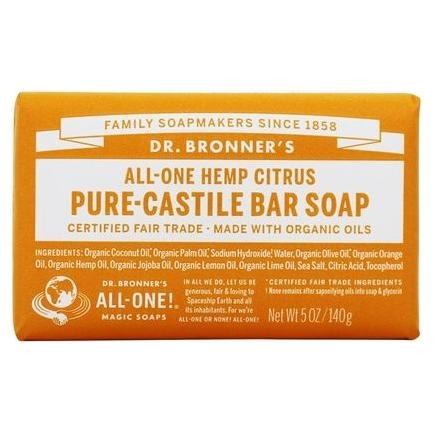 Dr. Bronner's Pure Castile Soap Bar Citrus Orange 5 oz