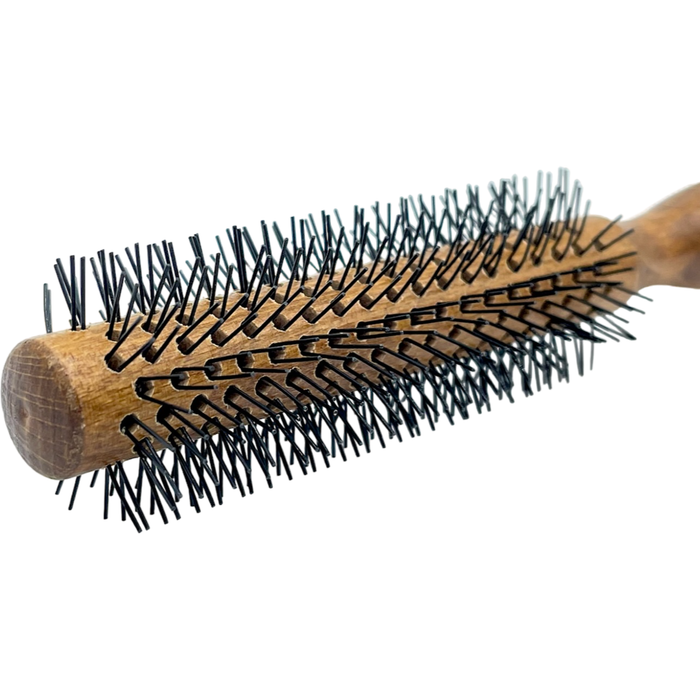 Dural Beech wood round-styler hair brush with nylon pins - 14 rows