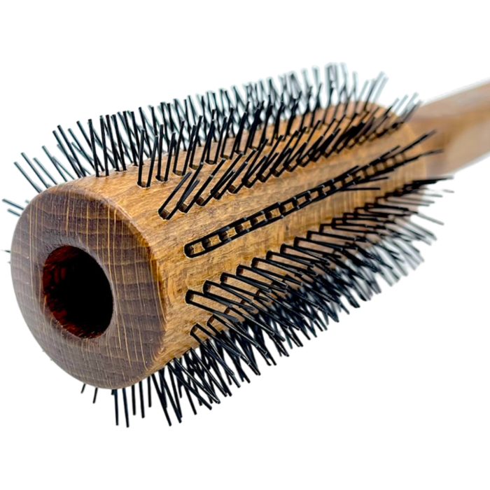 Dural Beech wood round-styler hair brush with nylon pins - 16 rows