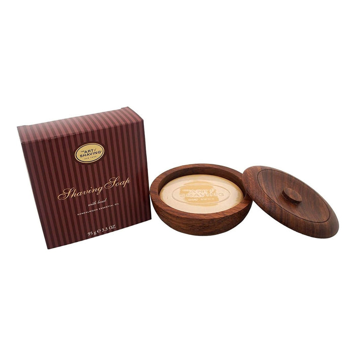 The Art Of Shaving Shaving Soap With Wooden Bowl Sandalwood Essential Oil 3.4 Oz