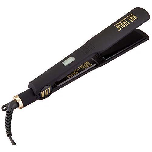 Hot Tools 1 1/4 Inch Black Gold Digital Salon Flat Iron