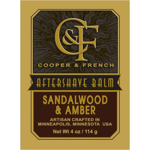 Cooper & French Sandalwood & Amber Aftershave Balm 4 oz