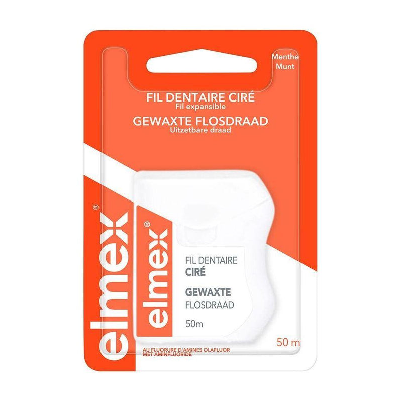 Elmex Elmex Waxed Dental Floss 50m Dental Floss Tomato