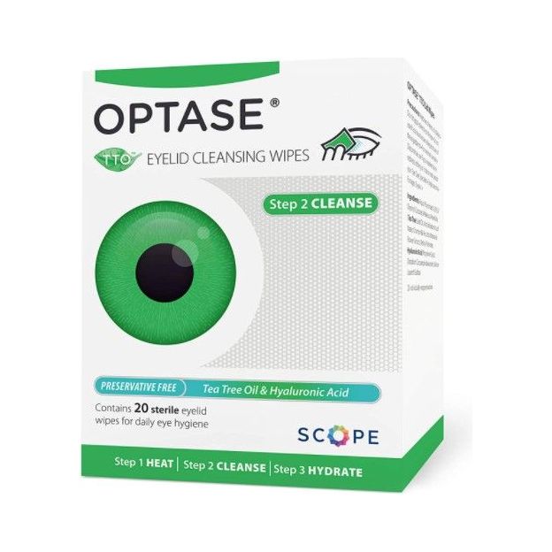 Optase Lid Wipes Tea Tree Oil - 20ct