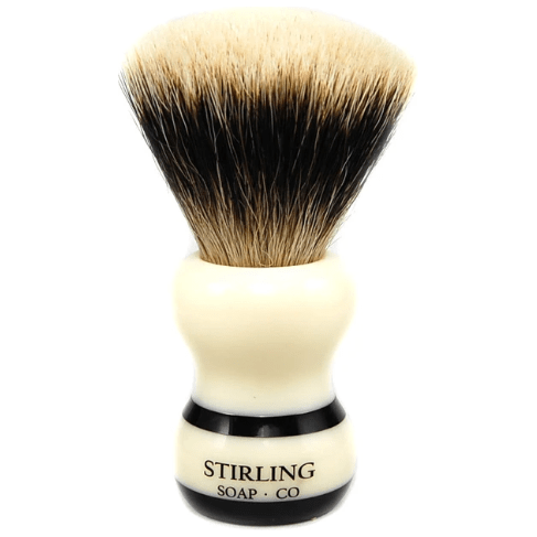 Stirling Soap Co. Black Stripe Handle Fan Knot Badger Shaving Brush