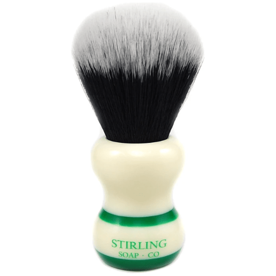 Stirling Soap Co. Synthetic 2-Band Green Stripe Handle Shaving Brush