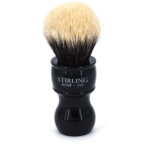 Stirling Soap Co. 2-Band Finest Badger Black Handle Shaving Brush