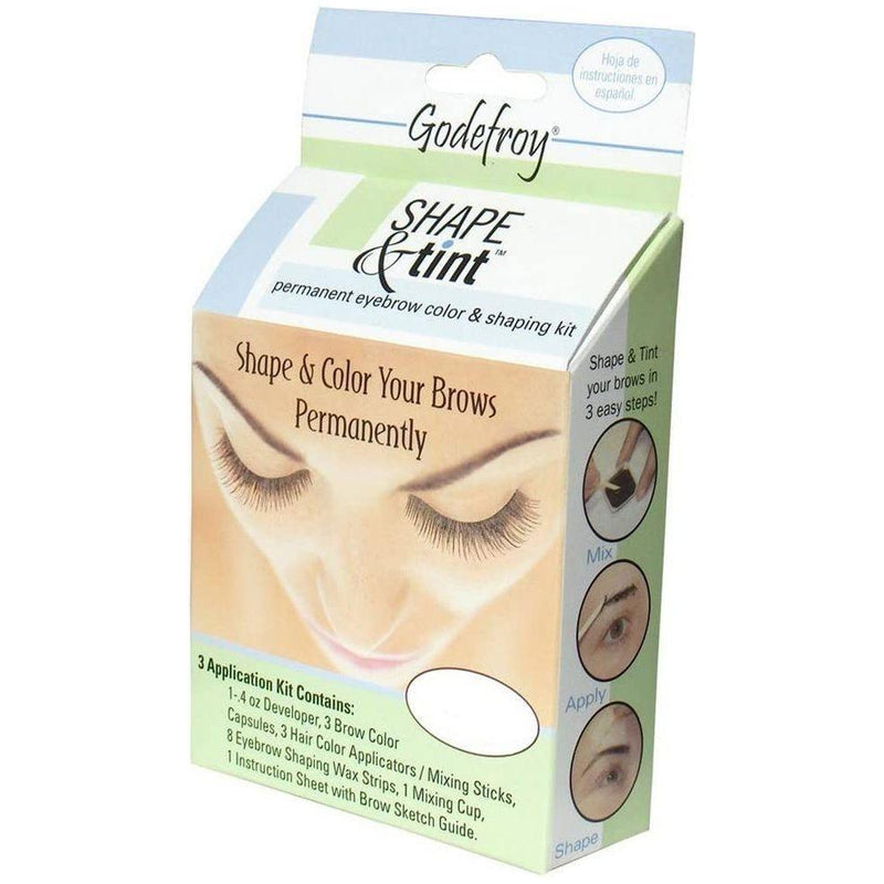 GodefroyBeauty Godefroy Shape & Tint Permanently Eyebrow Color And Shaping Kit Natural Black Eyebrow Color Kit