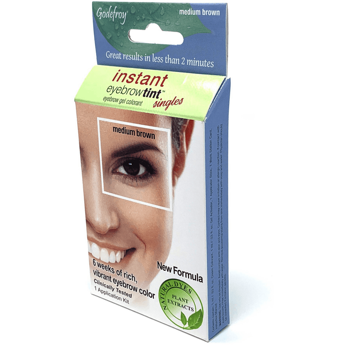 Godefroy Instant Eyebrow Tint Medium Brown Single Application Kit