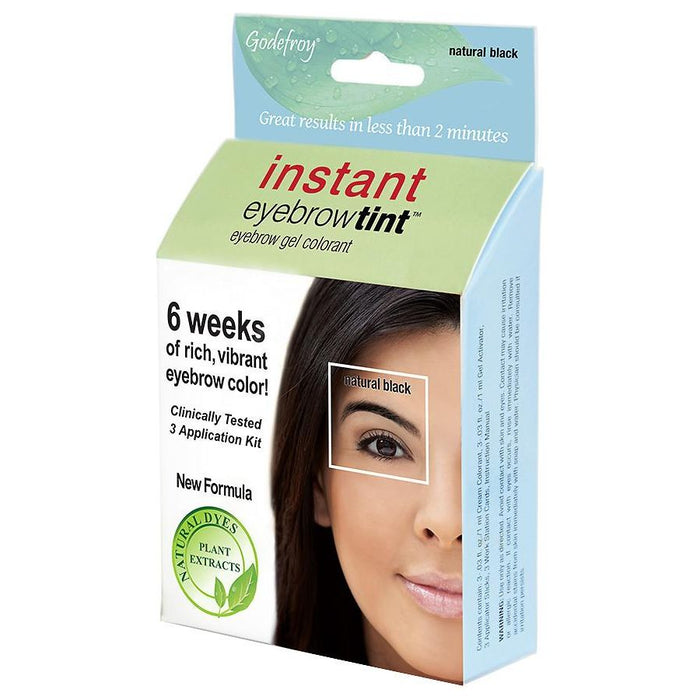 Godefroy Instant Eyebrow Tint Natural Black 3 application kit