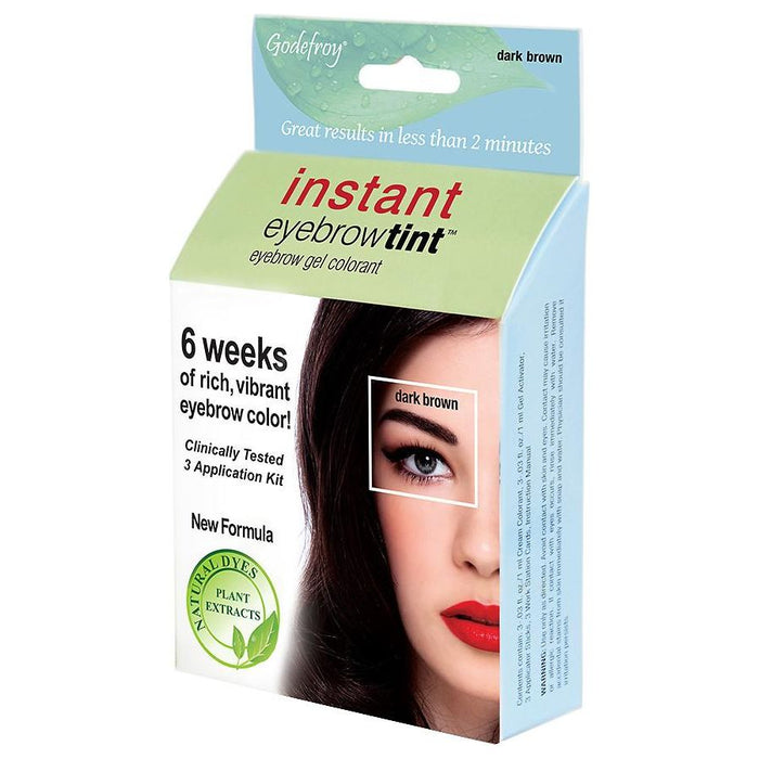 Godefroy Instant Eyebrow Tint Dark Brown 3 application kit