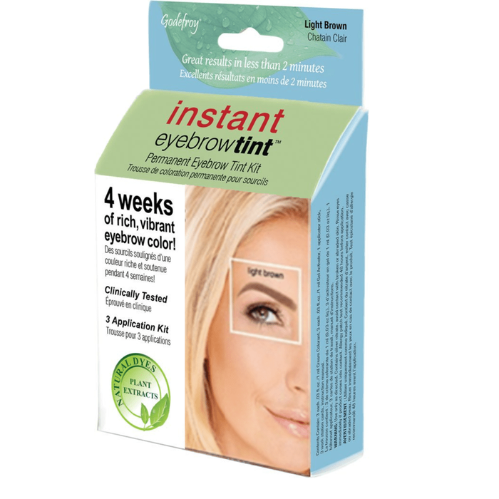 Godefroy Instant Eyebrow Tint Light Brown 3 application kit
