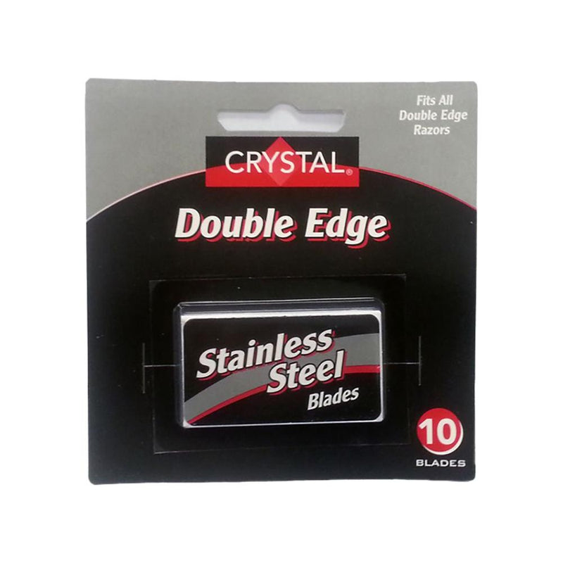 Crystal Crystal Double Edge Stainless Steel Razor Blades 10 Pack Shaving & Grooming Dark Gray