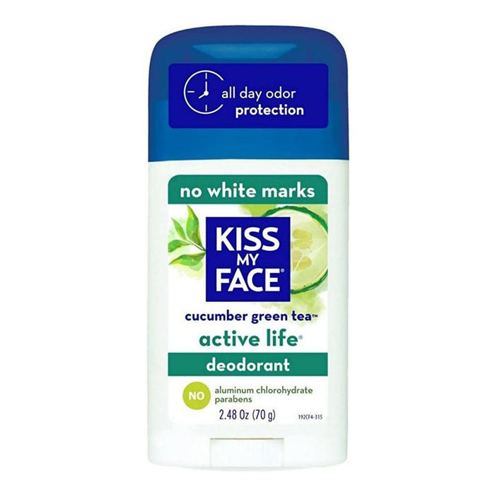 Kiss My Face Active Life Deodorant Stick, Cucumber Green Tea, 2.48 Oz