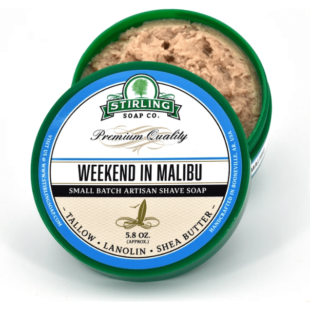 Stirling Soap Co Stirling Soap Co. Weekend in Malibu Shaving Collection Shaving Set Dark Slate Gray Shaving Soap 5.8oz