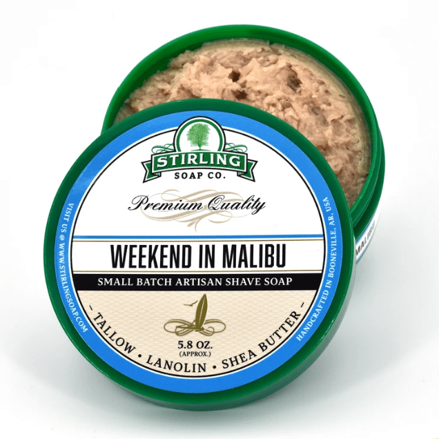 Stirling Soap Co. Weekend Malibu Shave Soap Jar 5.8 oz