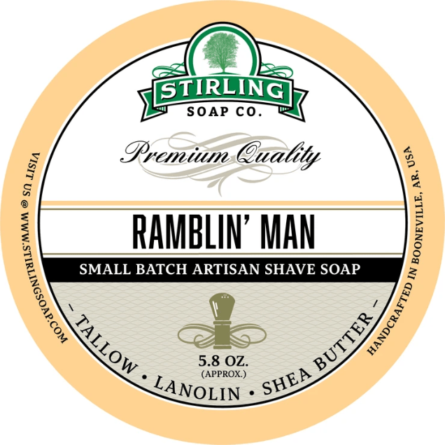 Stirling Soap Co. Ramblin Man Shave Soap Jar 5.8 oz