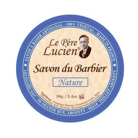 Le Pere Lucien Nature Shaving Soap Stanless Steel Box With Lid 98G