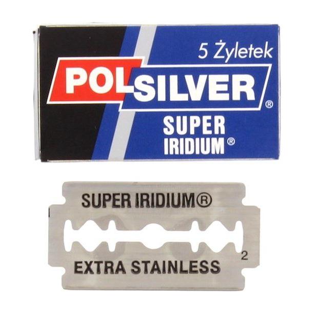 Polsilver Super Iridium Double Edge Razor Blades 5 pack