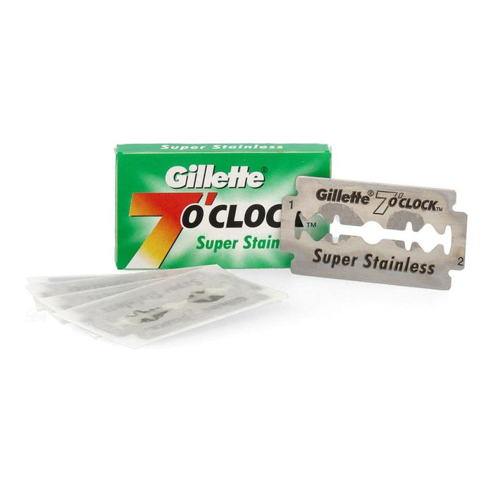 Gillette 7 O'clock Super Stainless Double Edge Razor Blades 5 Piece