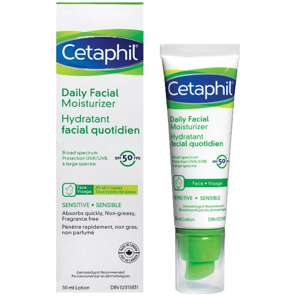 Cetaphil Cetaphil Daily Facial Moisturizer for All Skin Types SPF 50  1.7oz Face Moisturizers
