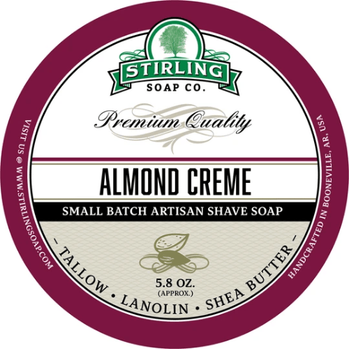 Stirling Soap Co. Almond Creme Shave Soap Jar 5.8 oz