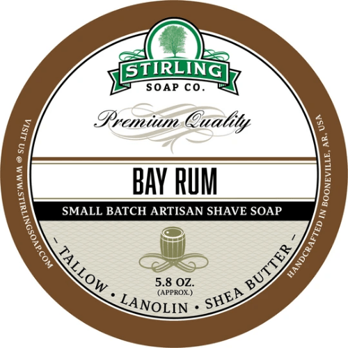 Stirling Soap Co. Bay Rum Shave Soap Jar 5.8 oz