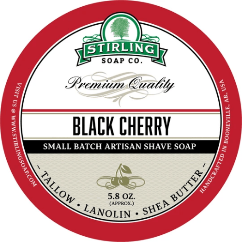 Stirling Soap Co. Black Cherry Shave Soap Jar 5.8 oz
