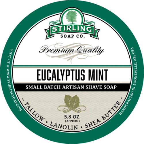 Stirling Soap Co. Eucalyptus Mint Shave Soap Jar 5.8 oz