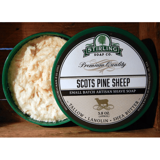 Stirling Soap Co. Scots Pine Sheep Shave Soap Jar 5.8 oz