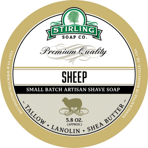 Stirling Soap Co Stirling Soap Co. Sheep Soap (Unscented) Shave Soap Jar 5.8 oz Shave Soap
