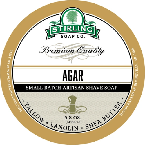 Stirling Soap Co. Agar Shave Soap Jar 5.8 oz