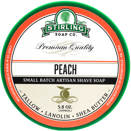 Stirling Soap Co. Peach Shave Soap Jar 5.8 oz