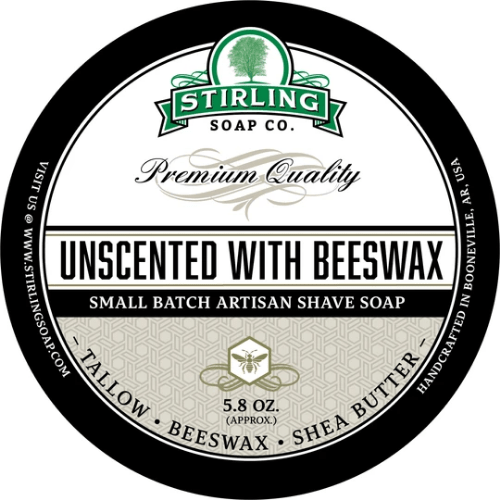 Stirling Soap Co Stirling Soap Co. Unscented w/ Beeswax Shave Soap Jar 5.8 oz Shave Soap