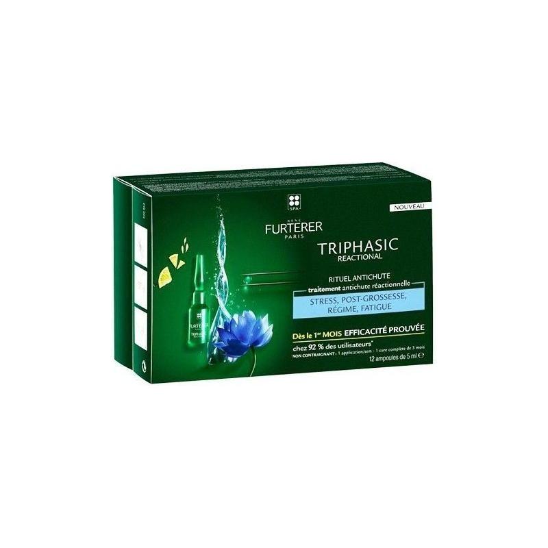 Rene Furterer Rene Furterer TRIPHASIC REACTIONAL- concentrated serum 12 vials-.16 fl. Oz. Hair Serum Dark Green