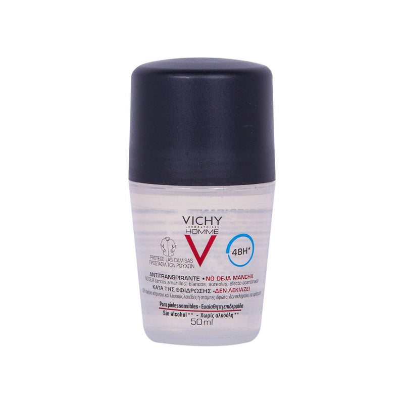 Vichy Vichy Homme 48Hour Roll-On Deodorant Anti-Perspirant Anti-Stains 50ml Roll-On Deodorant