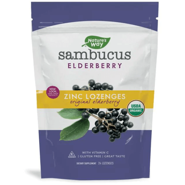 Nature's Way Sambucus Elderberry Zinc Lozenges Original Flavor 24ct