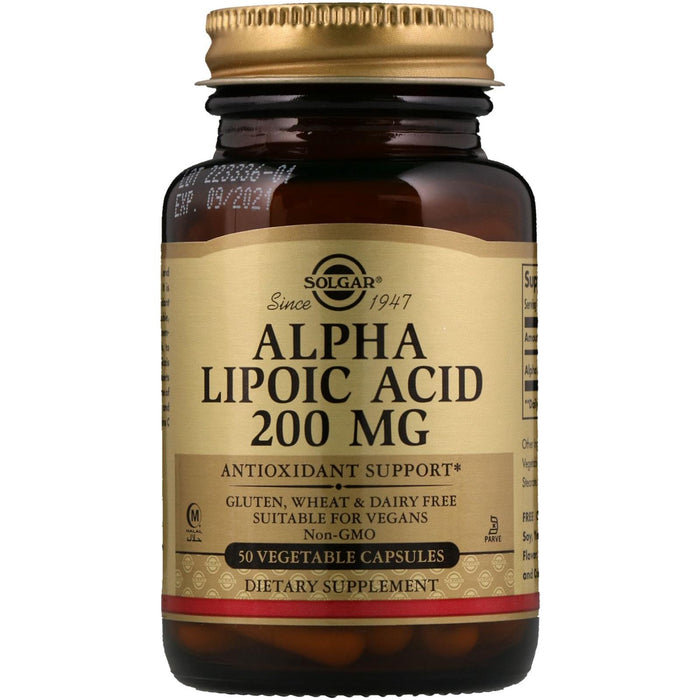 Solgar Alpha Lipoic Acid 200mg 50 Vegetable Capsules