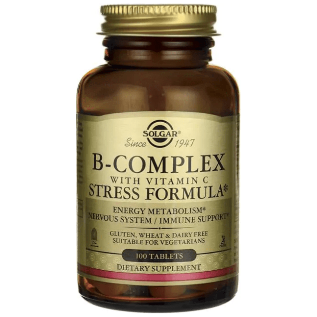 SOLGAR Solgar B-Complex with Vitamin C Stress Formula 100 Tablets Vitamins & Supplements