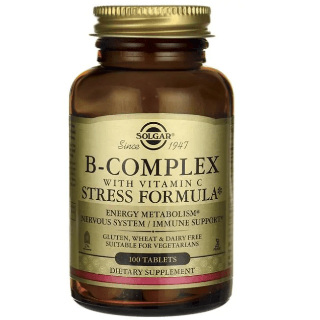 Solgar B-Complex with Vitamin C Stress Formula 100 Tablets