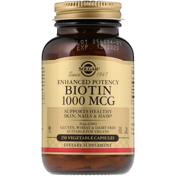 SOLGAR Solgar Biotin 1000mcg 250 Vegetable Capsules Vitamin Supplement