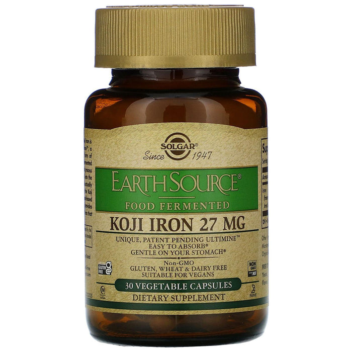 Solgar Food Fermented Koji 27mg Iron 30 Vegetable Capsules