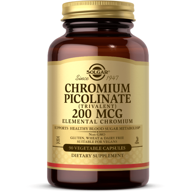 Solgar Chromium Picolinate 200 Mcg 90 Vegetable Capsules