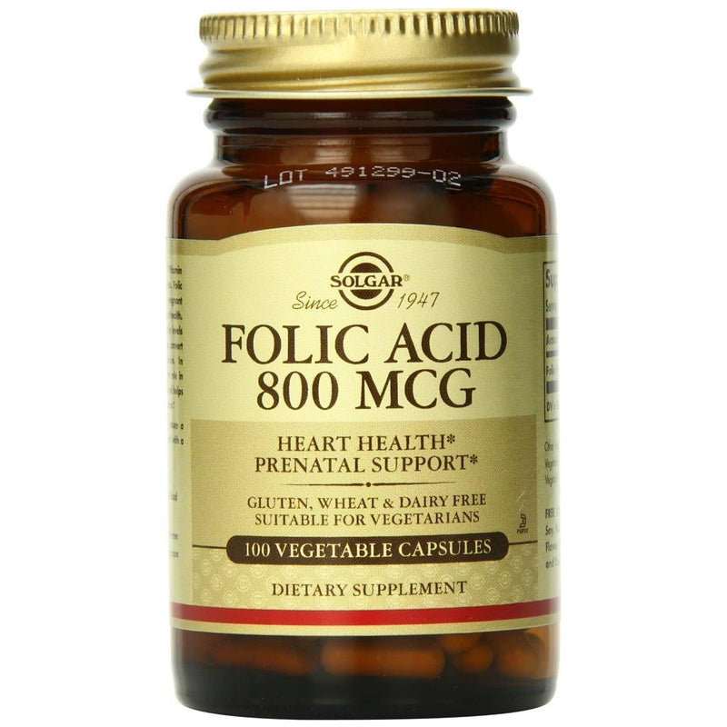 SOLGAR Solgar Folic Acid 800mcg 100 Vegetable Capsules Vitamins & Supplements