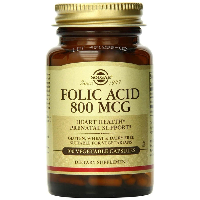 Solgar Folic Acid 800mcg 100 Vegetable Capsules