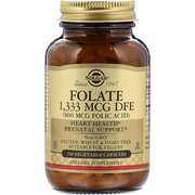 SOLGAR Solgar Folate Folic Acid 800 mcg - 250 Vegetable Capsules Vitamins & Supplements