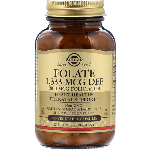 Solgar Folate Folic Acid 800 mcg - 250 Vegetable Capsules