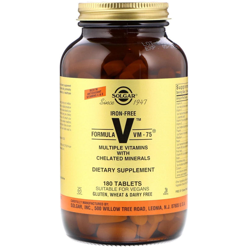 SOLGAR Solgar Iron-Free Formula VM-75? 180 Tablets Dietary Supplements